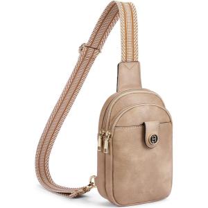 imageBOSTANTEN Small Sling Bag Crossbody Bags for Women Trendy Crossbody Purse Leather Chest BagAlight Brownsmall