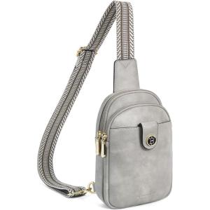 imageBOSTANTEN Small Sling Bag Crossbody Bags for Women Trendy Crossbody Purse Leather Chest BagAtwilight Greysmall
