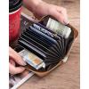 imageBOSTANTEN Credit Card Holder Wallet RFID Double Zipper Small Wallet for Women Leather Keychain Wallet with Tassel BlueBeigeBrown