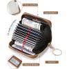 imageBOSTANTEN Credit Card Holder Wallet RFID Double Zipper Small Wallet for Women Leather Keychain Wallet with Tassel BlueBeigeBrown