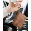 imageBOSTANTEN Credit Card Holder Wallet RFID Double Zipper Small Wallet for Women Leather Keychain Wallet with Tassel BlueBrown