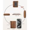 imageBOSTANTEN Credit Card Holder Wallet RFID Double Zipper Small Wallet for Women Leather Keychain Wallet with Tassel BlueBrown
