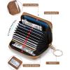 imageBOSTANTEN Credit Card Holder Wallet RFID Double Zipper Small Wallet for Women Leather Keychain Wallet with Tassel BlueBrown