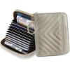 imageBOSTANTEN Credit Card Holder Wallet RFID Double Zipper Small Wallet for Women Leather Keychain Wallet with Tassel BlueGrey