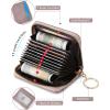 imageBOSTANTEN Credit Card Holder Wallet RFID Double Zipper Small Wallet for Women Leather Keychain Wallet with Tassel BluePurple