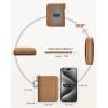 imageBOSTANTEN Credit Card Holder Wallet RFID Double Zipper Small Wallet for Women Leather Keychain Wallet with Tassel BlueSuede Brown