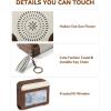 imageBOSTANTEN Credit Card Holder Wallet RFID Double Zipper Small Wallet for Women Leather Keychain Wallet with Tassel BlueTasselBeigeBrown