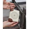 imageBOSTANTEN Credit Card Holder Wallet RFID Double Zipper Small Wallet for Women Leather Keychain Wallet with Tassel BlueTasselBeigeBrown