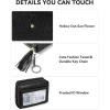 imageBOSTANTEN Credit Card Holder Wallet RFID Double Zipper Small Wallet for Women Leather Keychain Wallet with Tassel BlueTasselBlack