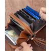 imageBOSTANTEN Credit Card Holder Wallet RFID Double Zipper Small Wallet for Women Leather Keychain Wallet with Tassel BlueTasselBrown