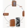 imageBOSTANTEN Credit Card Holder Wallet RFID Double Zipper Small Wallet for Women Leather Keychain Wallet with Tassel BlueTasselBrown