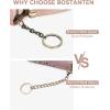 imageBOSTANTEN Credit Card Holder Wallet RFID Double Zipper Small Wallet for Women Leather Keychain Wallet with Tassel BlueTasselPink