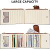 imageBOSTANTEN Leather Wallets for Women Large RFID Blocking Slim Bifold Purse Card Holder with Zipper Pocket0beigebrown