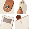imageBOSTANTEN Leather Wallets for Women Large RFID Blocking Slim Bifold Purse Card Holder with Zipper Pocket0beigebrown