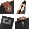 imageBOSTANTEN Leather Wallets for Women Large RFID Blocking Slim Bifold Purse Card Holder with Zipper Pocket1BlackBrown