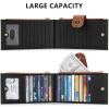 imageBOSTANTEN Leather Wallets for Women Large RFID Blocking Slim Bifold Purse Card Holder with Zipper Pocket1BlackBrown