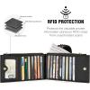 imageBOSTANTEN Leather Wallets for Women Large RFID Blocking Slim Bifold Purse Card Holder with Zipper Pocket2Black