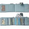 imageBOSTANTEN Leather Wallets for Women Large RFID Blocking Slim Bifold Purse Card Holder with Zipper Pocket2Blue