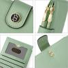 imageBOSTANTEN Leather Wallets for Women Large RFID Blocking Slim Bifold Purse Card Holder with Zipper Pocket2Green