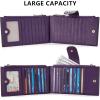 imageBOSTANTEN Leather Wallets for Women Large RFID Blocking Slim Bifold Purse Card Holder with Zipper Pocket2Purple