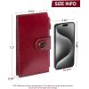 imageBOSTANTEN Leather Wallets for Women Large RFID Blocking Slim Bifold Purse Card Holder with Zipper Pocket5WineRed