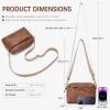 imageBOSTANTEN Small Crossbody Purse for Women Triple Zip Cell Phone Leather Handbag with Colored Shoulder StrapBrown