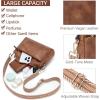 imageBOSTANTEN Small Crossbody Purse for Women Triple Zip Cell Phone Leather Handbag with Colored Shoulder StrapBrown