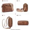 imageBOSTANTEN Small Crossbody Purse for Women Triple Zip Cell Phone Leather Handbag with Colored Shoulder StrapBrown