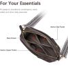 imageBOSTANTEN Small Crossbody Purse for Women Triple Zip Cell Phone Leather Handbag with Colored Shoulder StrapCoffee