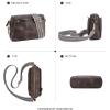 imageBOSTANTEN Small Crossbody Purse for Women Triple Zip Cell Phone Leather Handbag with Colored Shoulder StrapCoffee