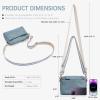 imageBOSTANTEN Small Crossbody Purse for Women Triple Zip Cell Phone Leather Handbag with Colored Shoulder StrapLight Blue