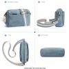 imageBOSTANTEN Small Crossbody Purse for Women Triple Zip Cell Phone Leather Handbag with Colored Shoulder StrapLight Blue