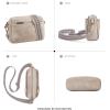 imageBOSTANTEN Small Crossbody Purse for Women Triple Zip Cell Phone Leather Handbag with Colored Shoulder StrapLight Grey