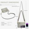 imageBOSTANTEN Small Crossbody Purse for Women Triple Zip Cell Phone Leather Handbag with Colored Shoulder StrapLight Grey