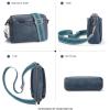 imageBOSTANTEN Small Crossbody Purse for Women Triple Zip Cell Phone Leather Handbag with Colored Shoulder StrapNavy Blue
