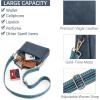 imageBOSTANTEN Small Crossbody Purse for Women Triple Zip Cell Phone Leather Handbag with Colored Shoulder StrapNavy Blue