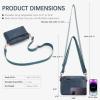 imageBOSTANTEN Small Crossbody Purse for Women Triple Zip Cell Phone Leather Handbag with Colored Shoulder StrapNavy Blue