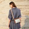 imageBOSTANTEN Small Crossbody Purse for Women Triple Zip Cell Phone Leather Handbag with Colored Shoulder StrapP01beige With Brown