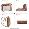 imageBOSTANTEN Small Crossbody Purse for Women Triple Zip Cell Phone Leather Handbag with Colored Shoulder StrapP01beige With Brown