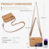 imageBOSTANTEN Small Crossbody Purse for Women Triple Zip Cell Phone Leather Handbag with Colored Shoulder StrapP02camel Brown