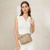 imageBOSTANTEN Small Crossbody Purse for Women Triple Zip Cell Phone Leather Handbag with Colored Shoulder StrapP03light Brown