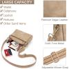 imageBOSTANTEN Small Crossbody Purse for Women Triple Zip Cell Phone Leather Handbag with Colored Shoulder StrapP03light Brown