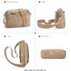 imageBOSTANTEN Small Crossbody Purse for Women Triple Zip Cell Phone Leather Handbag with Colored Shoulder StrapP03light Brown