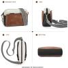 imageBOSTANTEN Small Crossbody Purse for Women Triple Zip Cell Phone Leather Handbag with Colored Shoulder StrapP04brown With Black