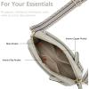 imageBOSTANTEN Small Crossbody Purse for Women Triple Zip Cell Phone Leather Handbag with Colored Shoulder StrapP05grey
