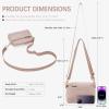 imageBOSTANTEN Small Crossbody Purse for Women Triple Zip Cell Phone Leather Handbag with Colored Shoulder StrapPink