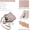 imageBOSTANTEN Small Crossbody Purse for Women Triple Zip Cell Phone Leather Handbag with Colored Shoulder StrapPink