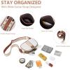 imageBOSTANTEN Small Crossbody Purse for Women Triple Zip Cell Phone Leather Handbag with Colored Shoulder StrapS01beige With Brown