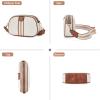 imageBOSTANTEN Small Crossbody Purse for Women Triple Zip Cell Phone Leather Handbag with Colored Shoulder StrapS01beige With Brown