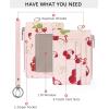 imageBOSTANTEN Small Wallet For Women RFID Leather Credit Card Holder Slim Wristlet Keychain Wallet With Zipper Pocket Light GreenPink Cherry